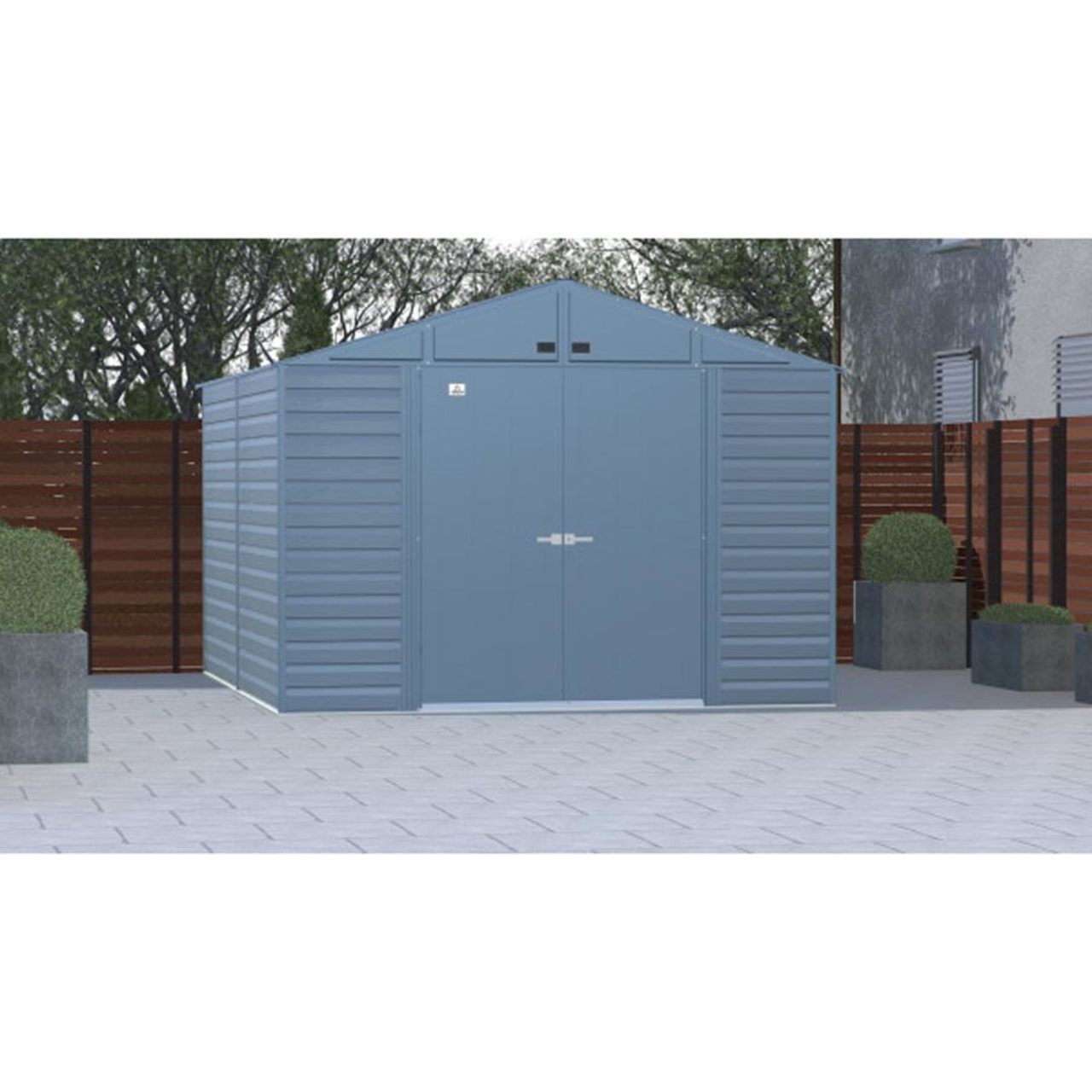 Arrow Select 10' x 12' Steel Storage Shed - Blue Gray