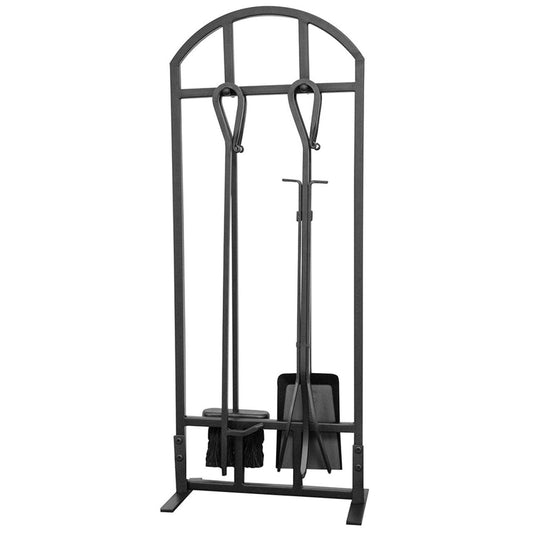 5-Piece Black Mission Fireset with Crook Handles