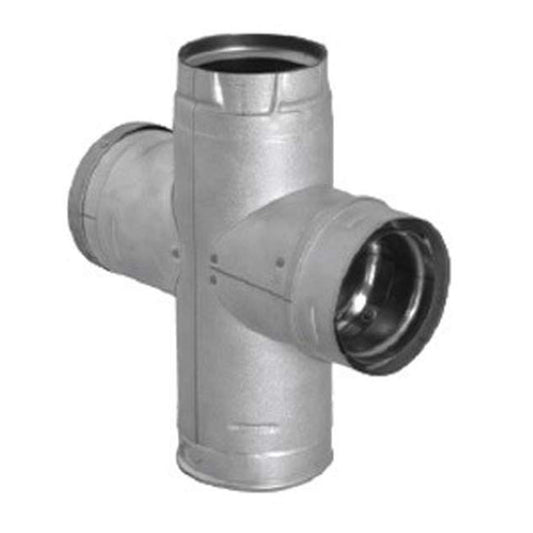 4" PelletVent Pro Double Tee with Clean-Out Cap - 4PVP-DBT1