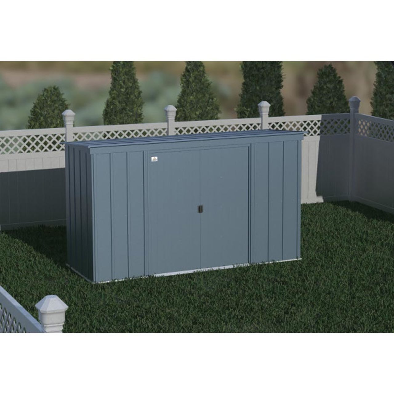 Arrow Classic Steel Storage Shed  10' x 4' , Blue Gray