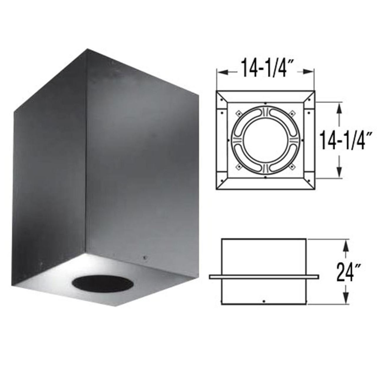 6" DuraPlus 24" Square Ceiling Support Box - 6DP-CS24