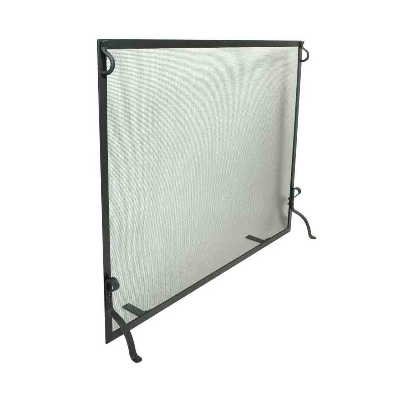 Pilgrim Forged Iron Fireplace Screen - Matte Black 44" x 33"