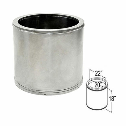 20'' x 18'' DuraTech Stainless Steel Chimney Pipe - 20DT-18SS