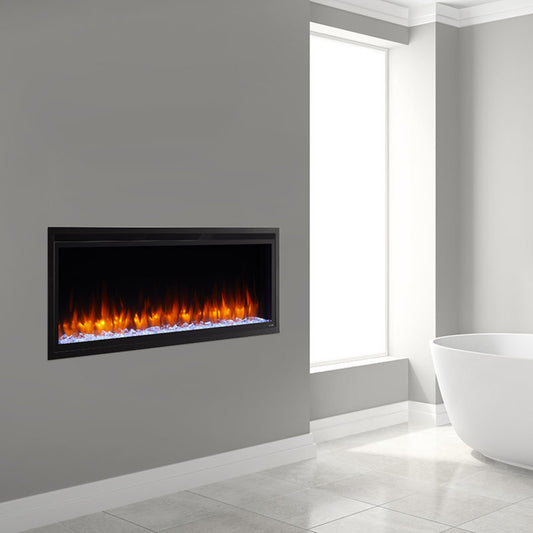 SimpliFire 50" Allusion Platinum Recessed Linear Electric Fireplace - SF-ALLP50-BK