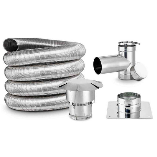 5" x 35' Lifetime Chimney Single-Wall Liner Kit with Tee