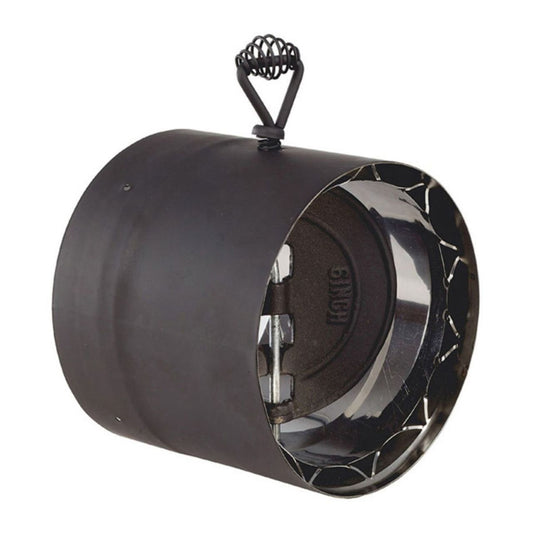 Ventis 6" Double-Wall Stainless Steel Black Stove Pipe 430 Inner Damper Section - VDB06DS