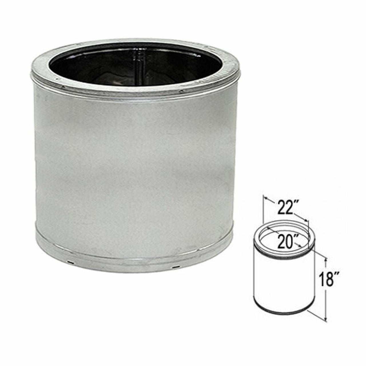 20'' x 18'' DuraTech Galvanized Chimney Pipe - 20DT-18