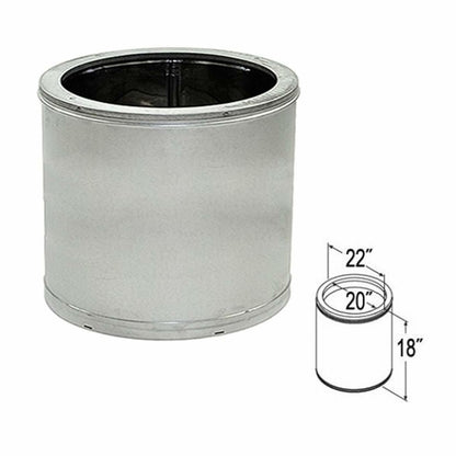 20'' x 18'' DuraTech Galvanized Chimney Pipe - 20DT-18