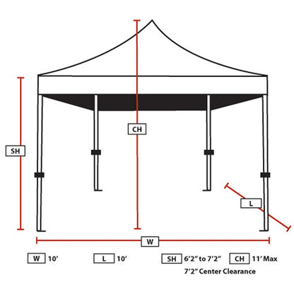 King Canopy Festival 10' x 10' White Instant Canopy - FSSHST10WH