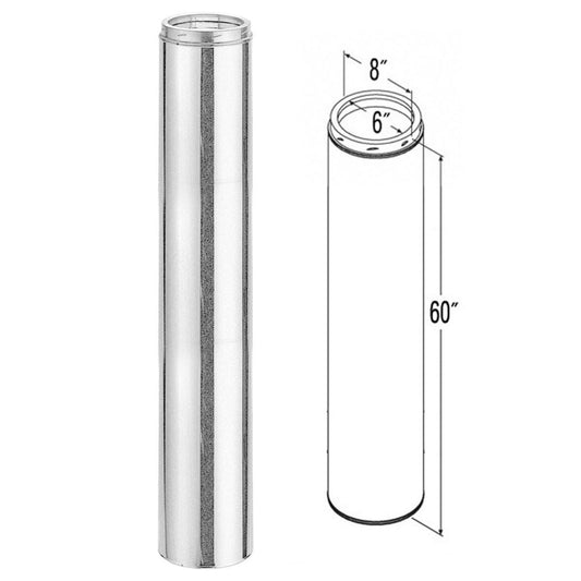 6" x 60" DuraTech Galvanized Chimney Pipe - 6DT-60CF