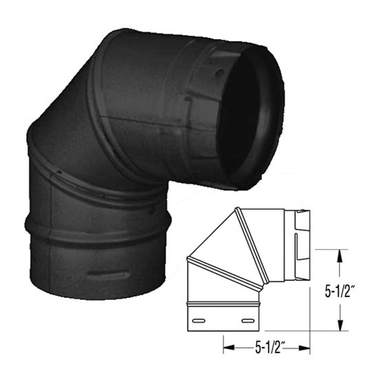 3" PelletVent Pro Black 90 Degree Elbow - 3PVP-E90B