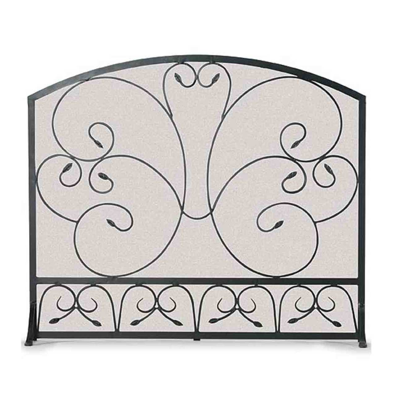 Pilgrim Country Scroll Fireplace Screen - Black