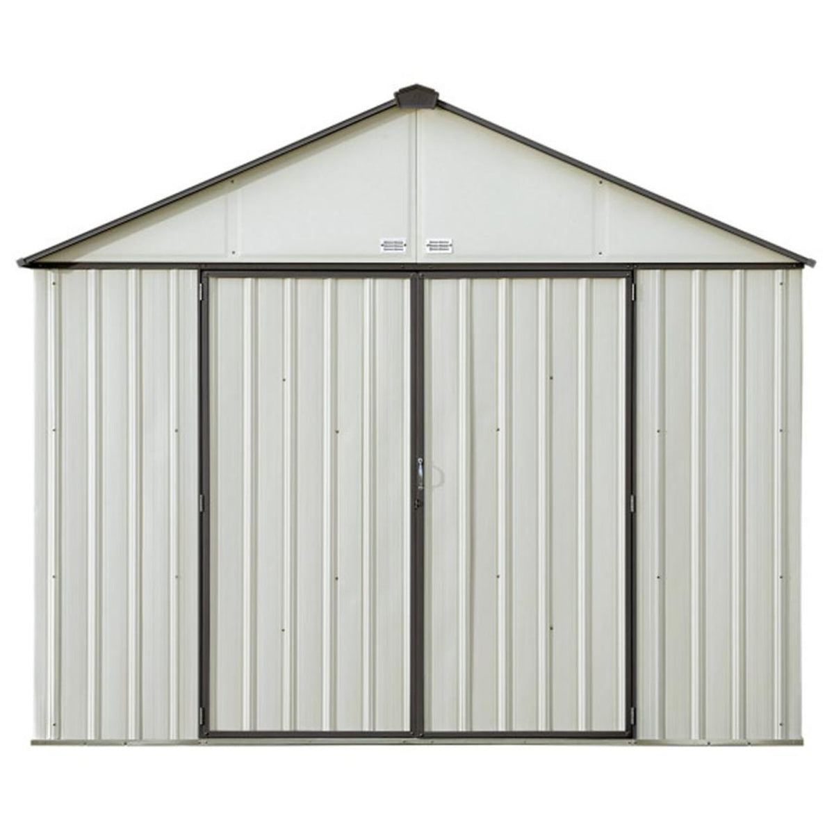 EZEE Extra High Gable - Galvanized Steel 10' x 8' Storage Shed - Cream/Charcoal