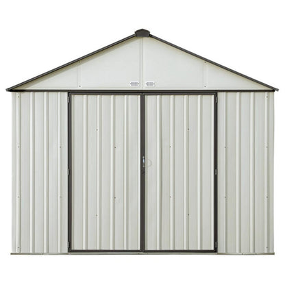 EZEE Extra High Gable - Galvanized Steel 10 x 8 Storage Shed - Cream/Charcoal