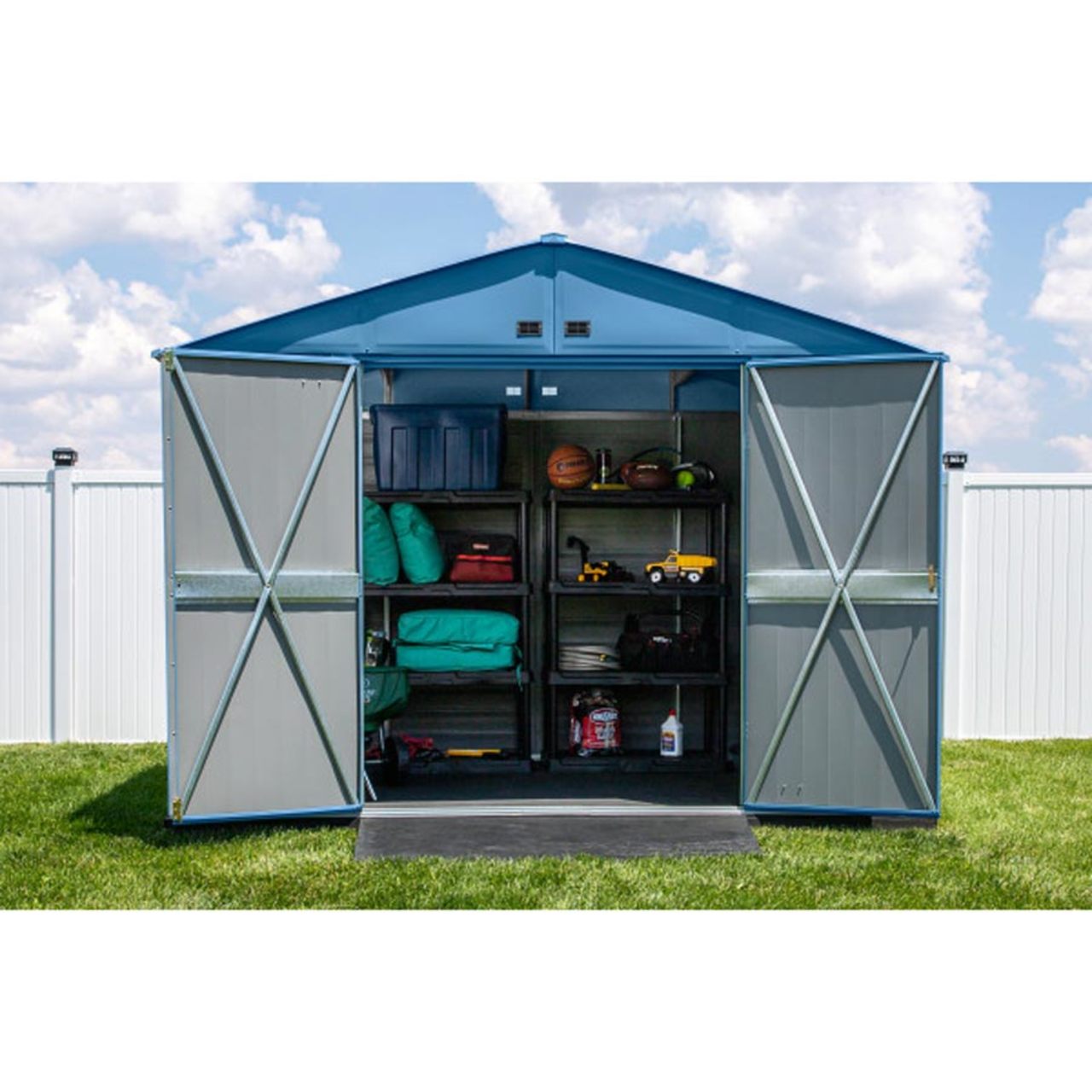 Arrow Select 10' x 8' Steel Storage Shed - Blue Gray