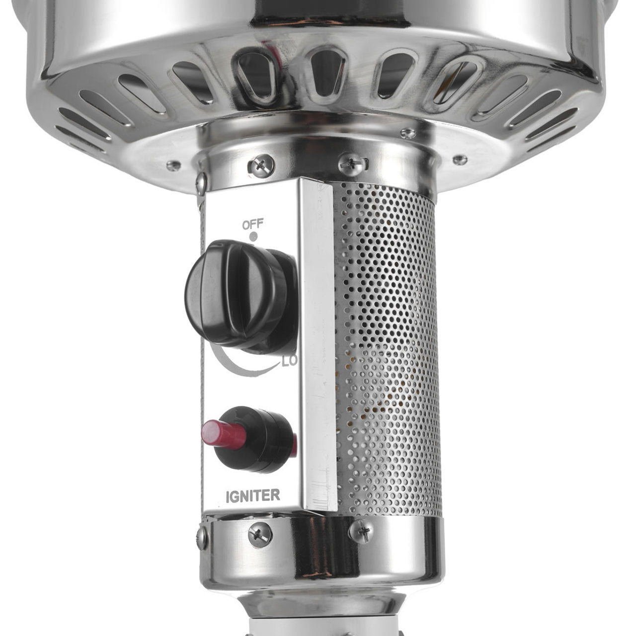 Fire Sense Matte White Finish Patio Heater with Wheels - 67132