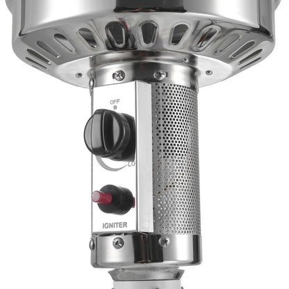 Fire Sense Matte White Finish Patio Heater with Wheels - 67132