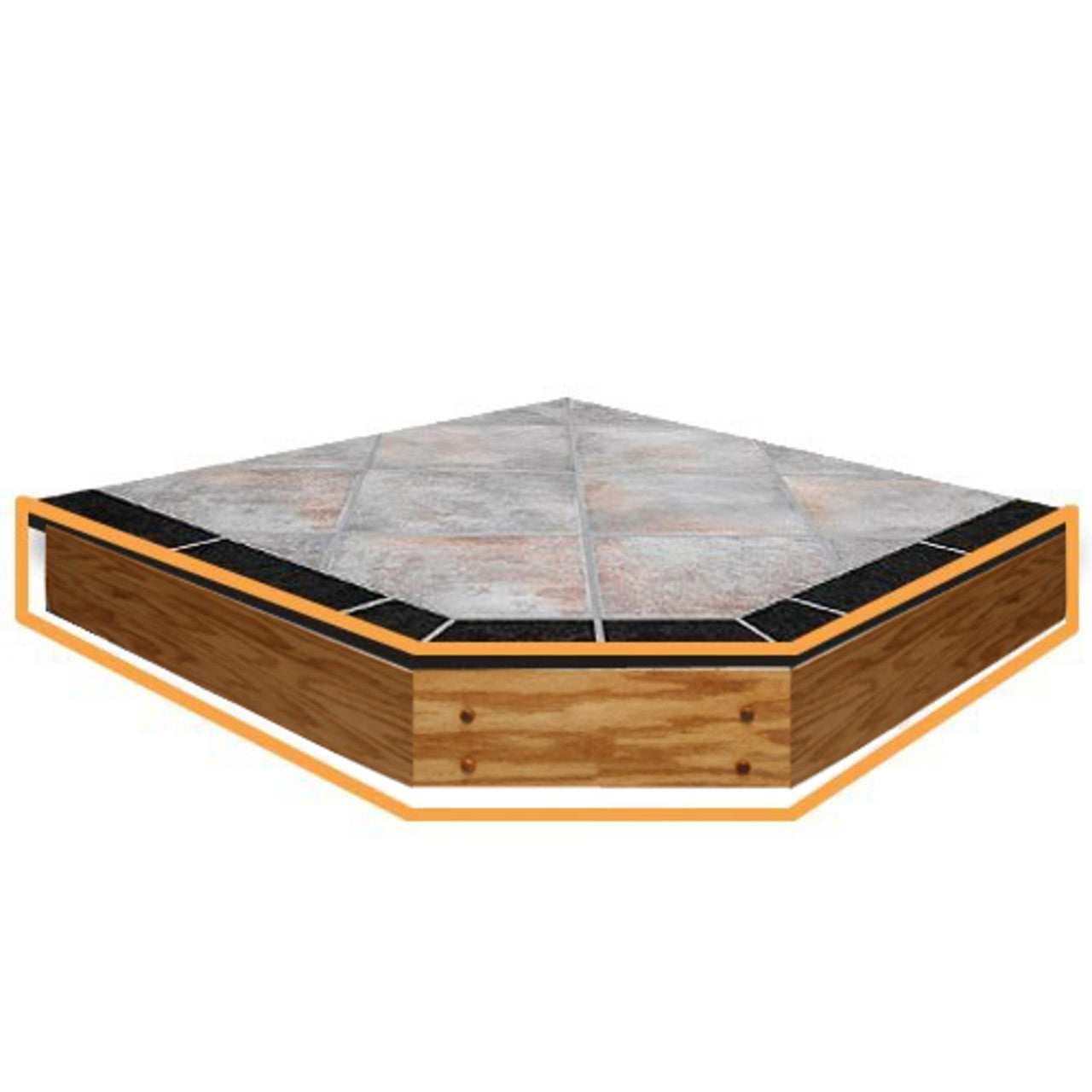 WoodEze 40" x 40" Single Cut Oak - 5" Hearth Board Riser