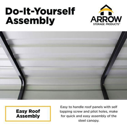 Arrow Carport 10x24x7 Ft. - Eggshell