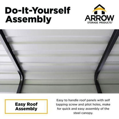 Arrow Carport 10 x 20 x 7 Ft. - Eggshell