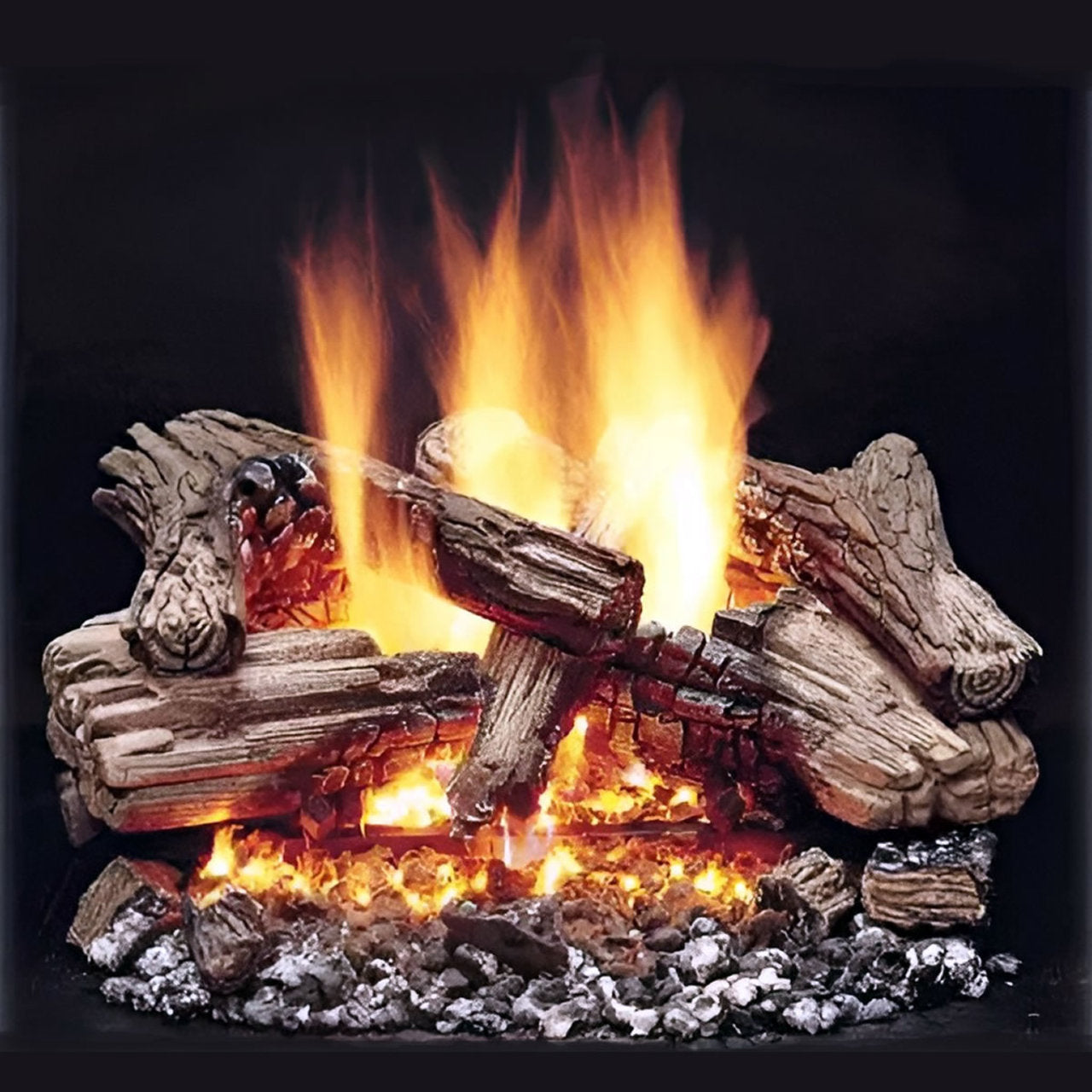 Monessen 6-Piece Refractory Cement Log Set for VDY24/18. 18" Rear Log for Narrow back Fireplace - VDY24/18D3R