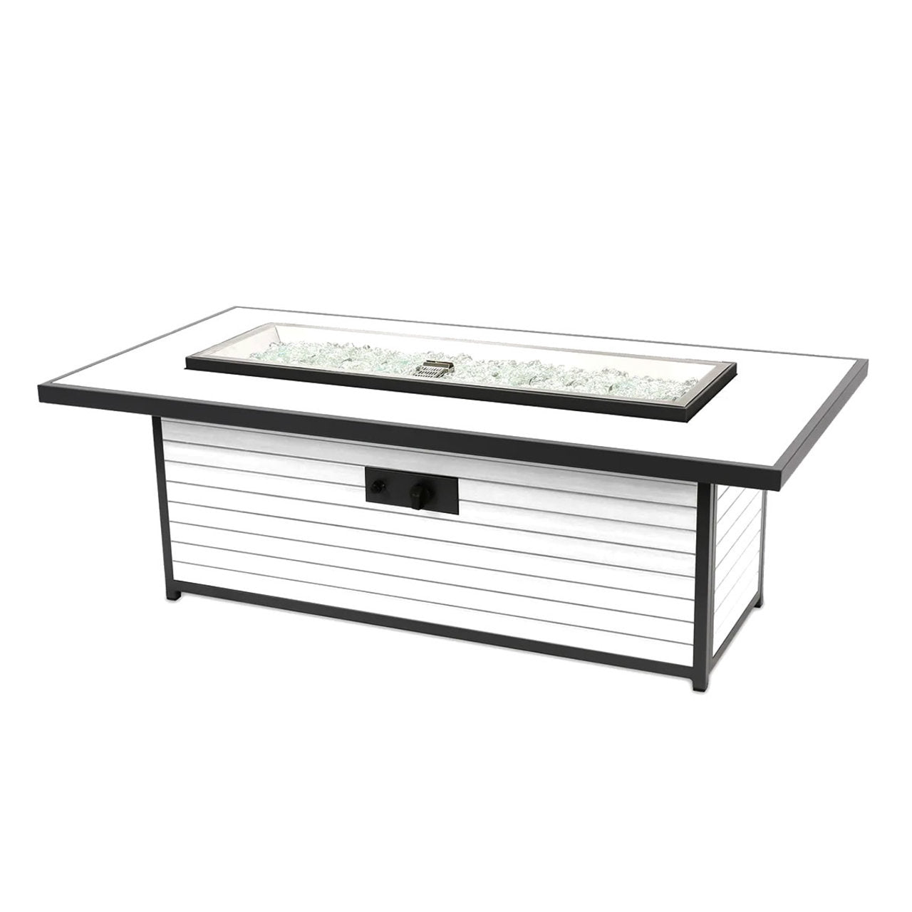 Outdoor Greatroom Kenwood and Brooks Linear Chat Height Gas Fire Pit Table