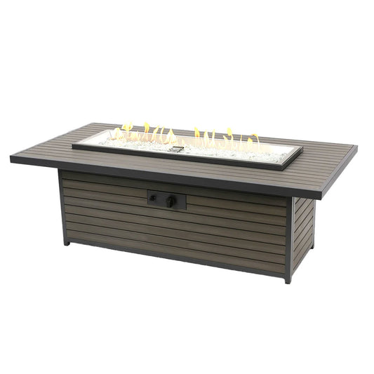 Outdoor Greatroom Kenwood and Brooks Linear Chat Height Gas Fire Pit Table