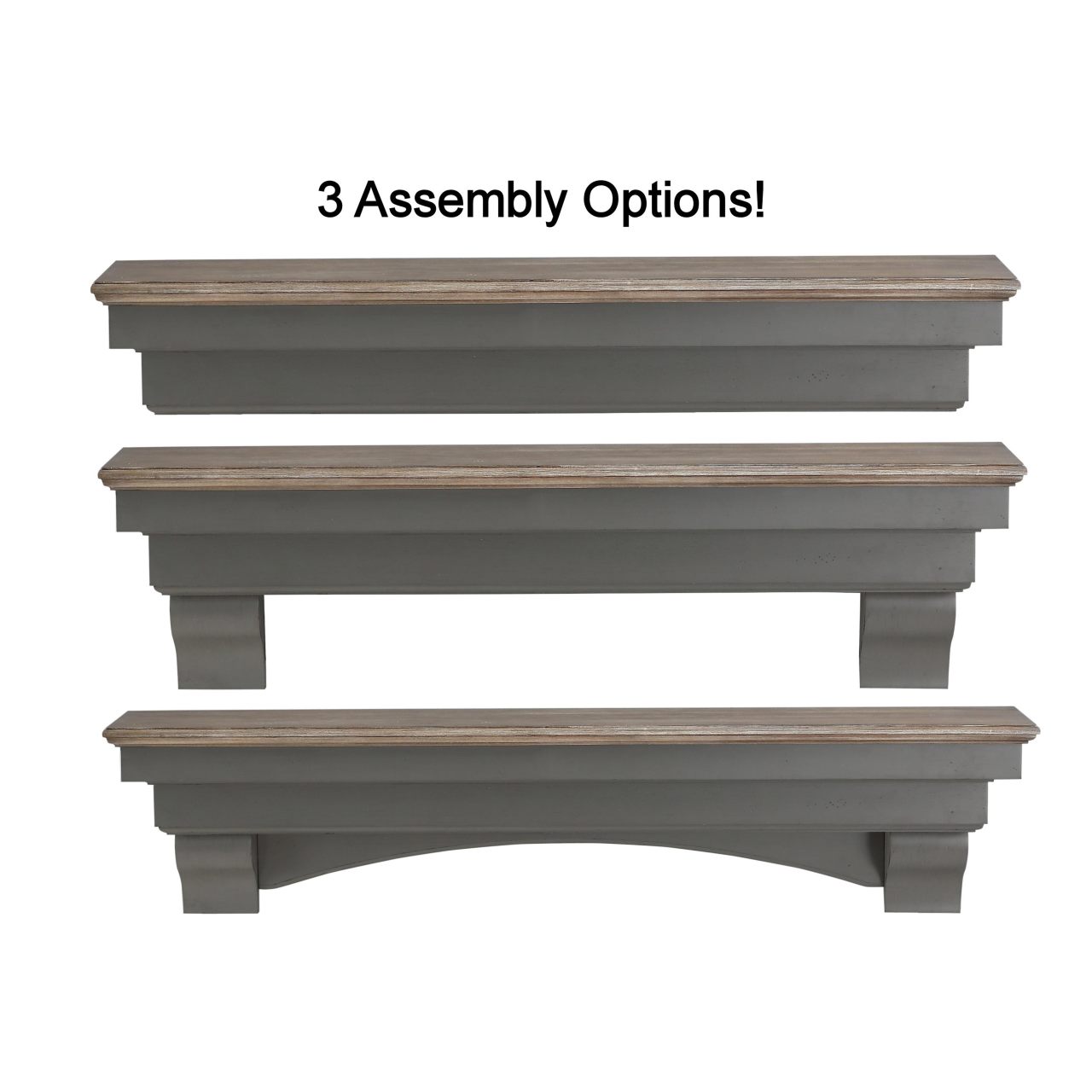 48" Hadley Fireplace Shelf by Pearl Mantels - Cottage Distressed Finish