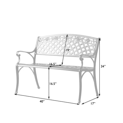 Scarlet Aluminum Patio Bench In Antique Bronze