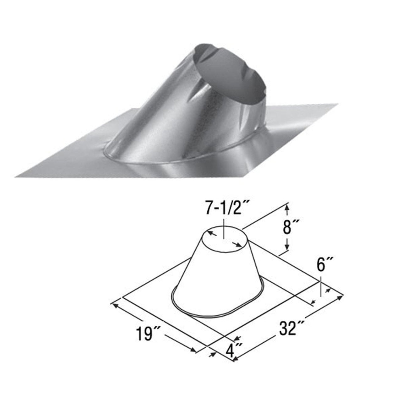 5" DuraTech 13/12 - 18/12 Adjustable Roof Flashing - 5DT-F18