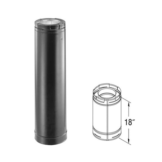 5" x 8" DirectVent Pro 18" Black Chimney Pipe - 58DVA-18B