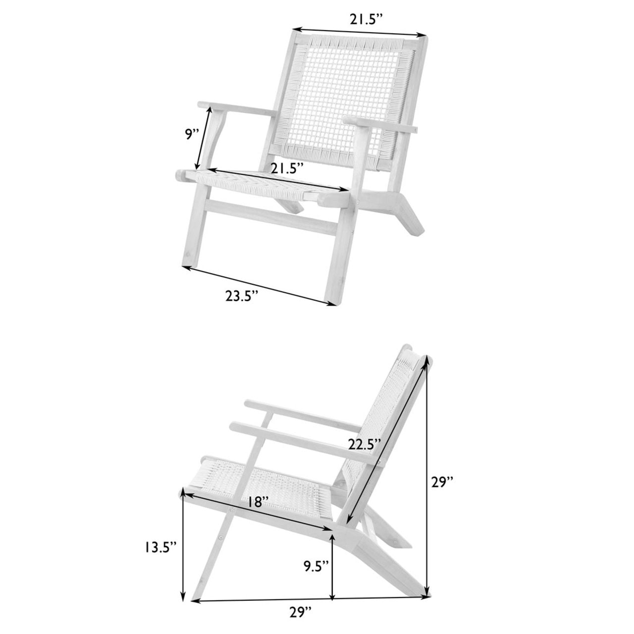 Fire Sense Vega Natural Stain Outdoor Chair - 62773 - 63634 - 63635