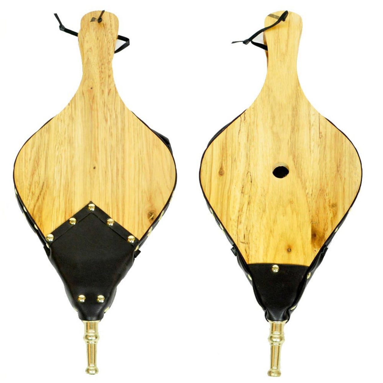19" Oversized Hand Carved Fireplace Bellows