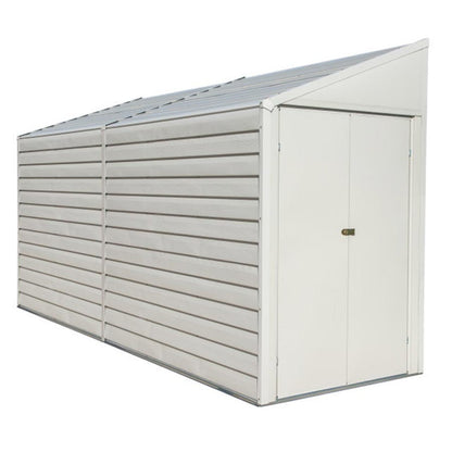 Yardsaver 4 x 10 Steel Pent Roof Storage Shed - Eggshell