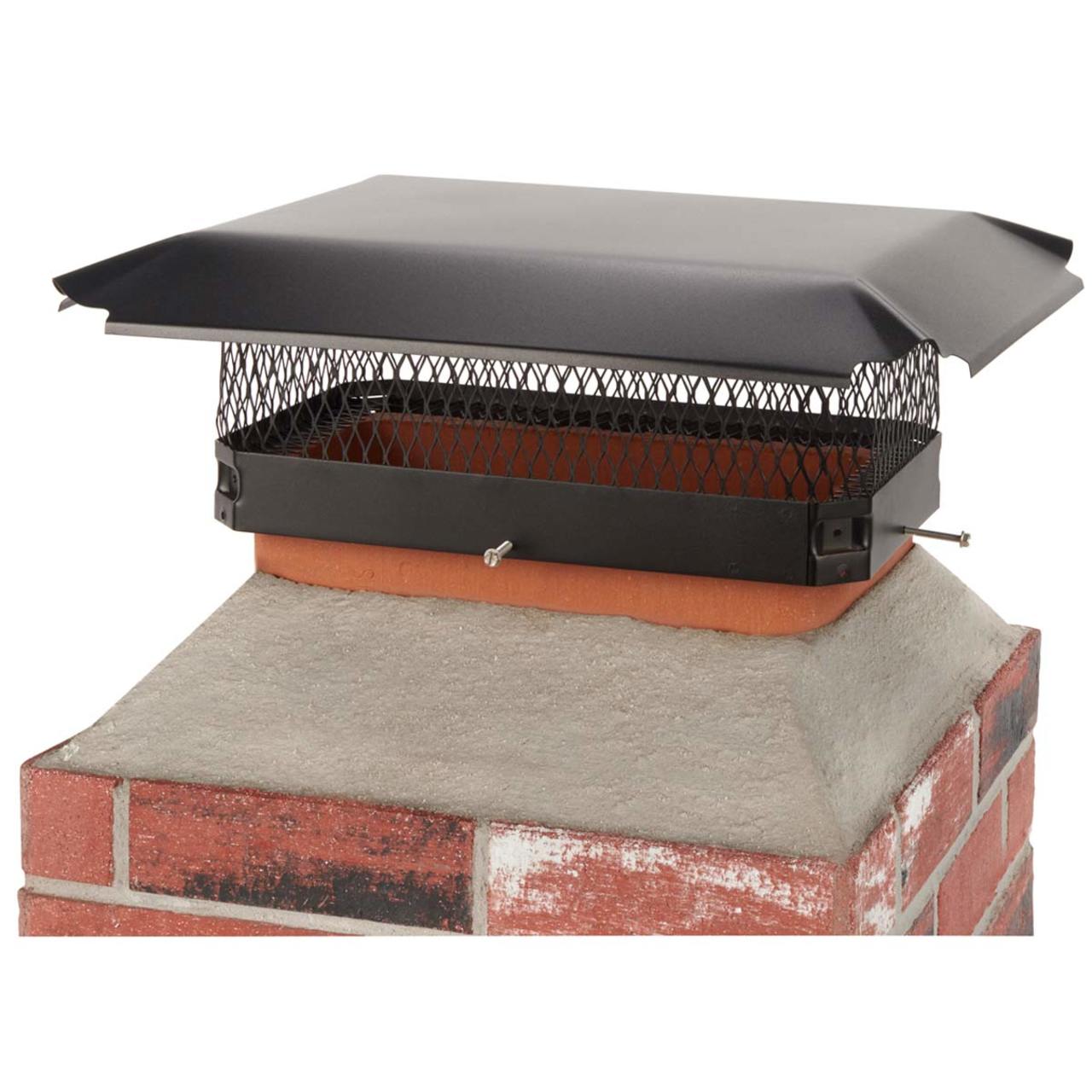10" x 17" Black Galvanized Oval Single Flue Chimney Cap-5/8" Mesh
