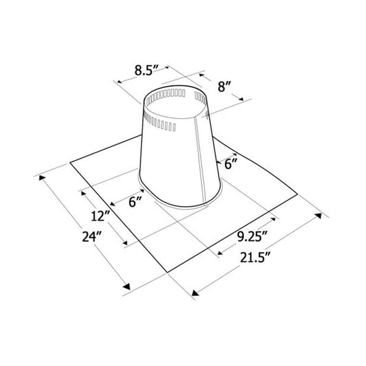 6" Selkirk Tall Cone Flat Roof Flashing - 206815