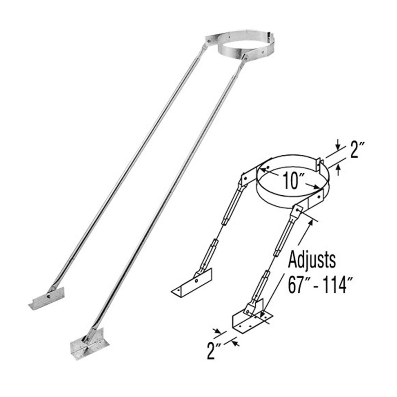 6" DuraPlus Extended Roof Bracket - 6DP-XRB