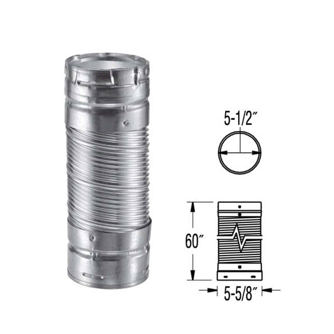 5'' x 60'' DuraLiner Round Flex Chimney Relining Pipe - 5DLR-60F