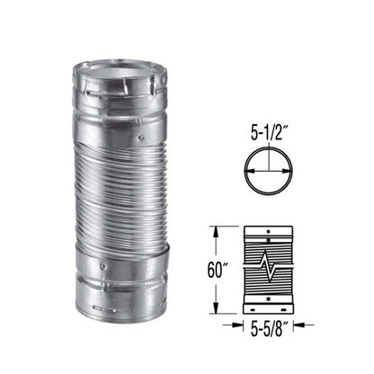5'' x 60'' DuraLiner Round Flex Chimney Relining Pipe - 5DLR-60F