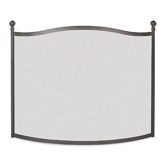 Pilgrim Ball & Claw Bowed Fireplace Screen - Burnished Black - 39" Wide x 22 1/2" High x 6" Deep