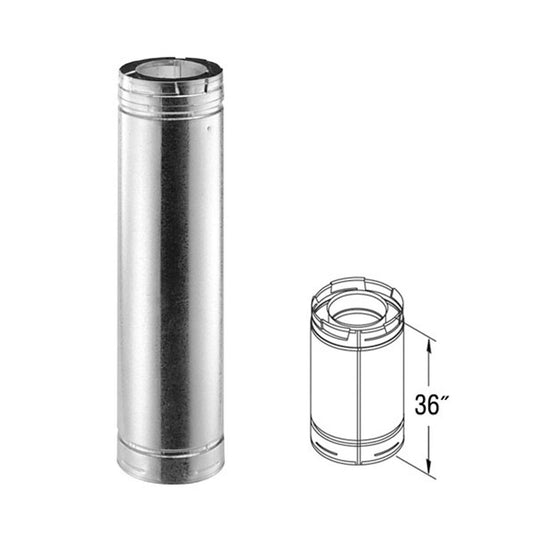 5" x 8" DirectVent Pro 36" Galvanized Chimney Pipe - 58DVA-36