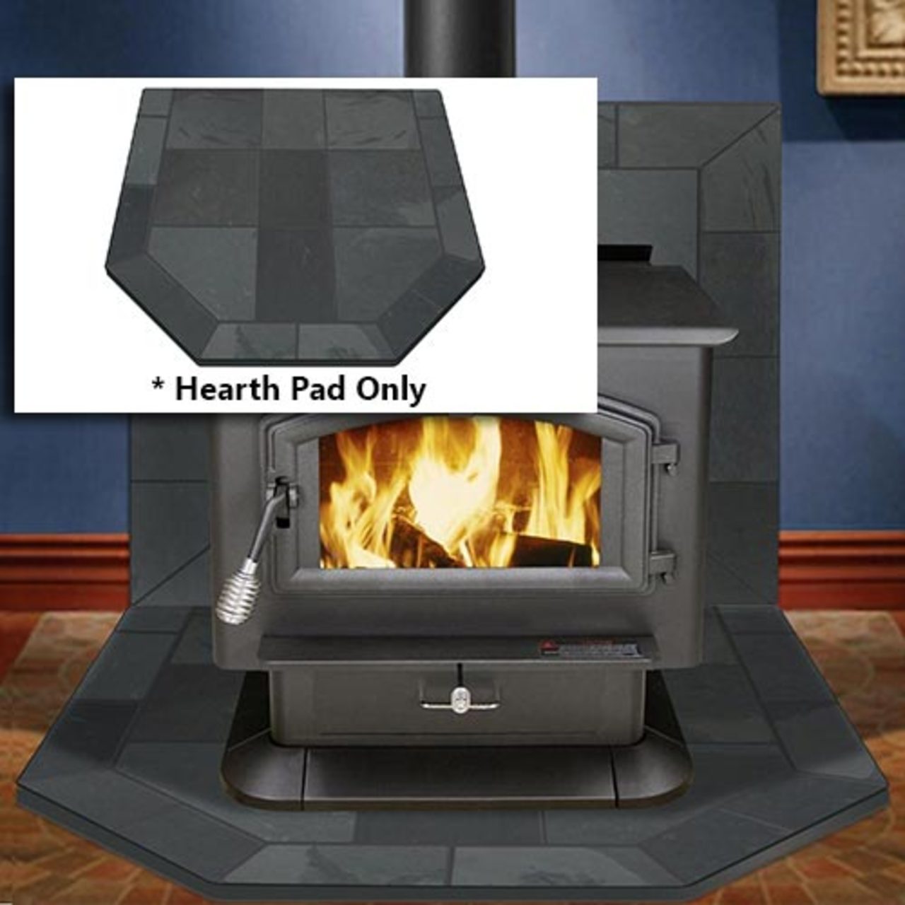 Smokey Grey Slate 48" x 48" Double Cut Hearth Pad