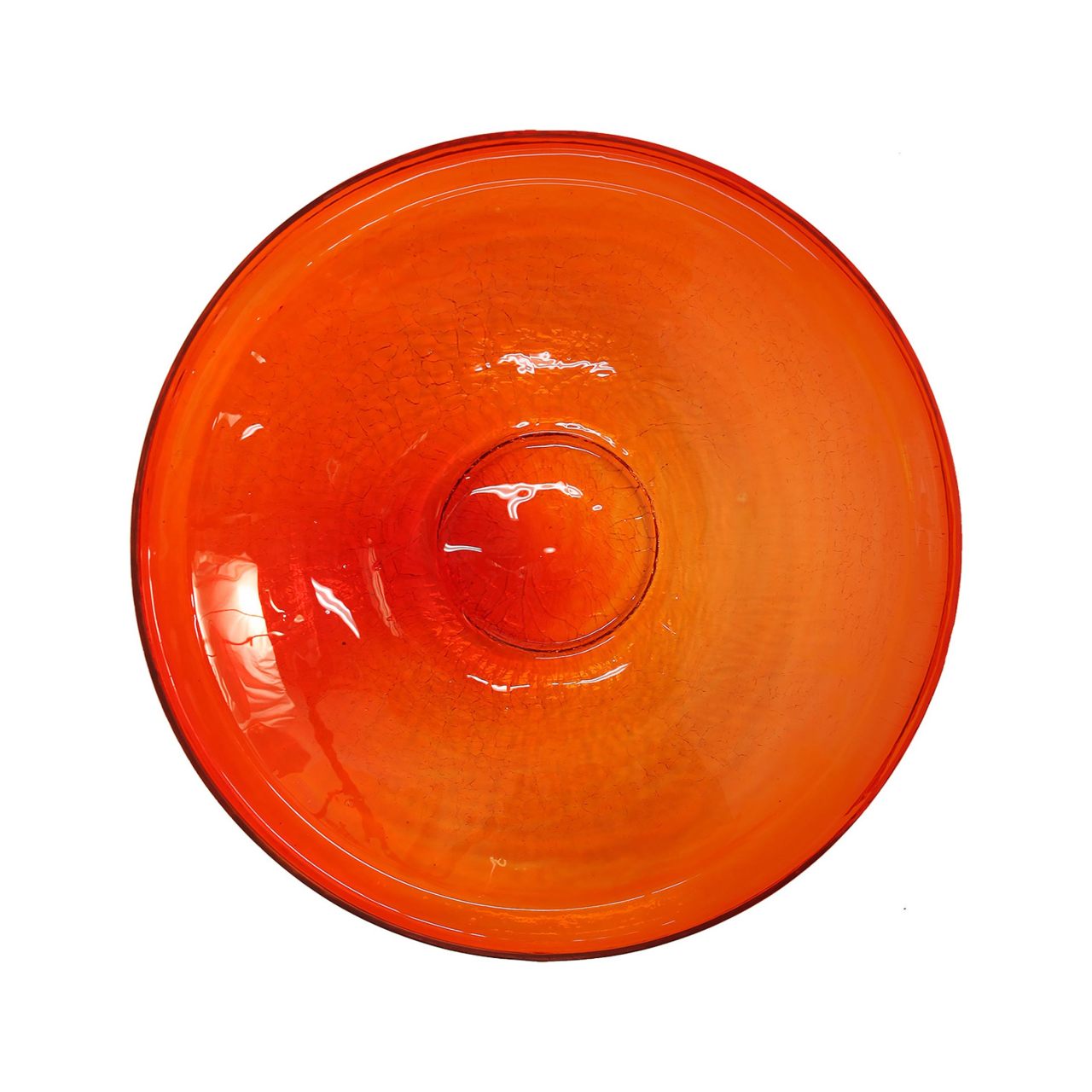 14-in. Red Crackle Glass Bowl Bird Bath