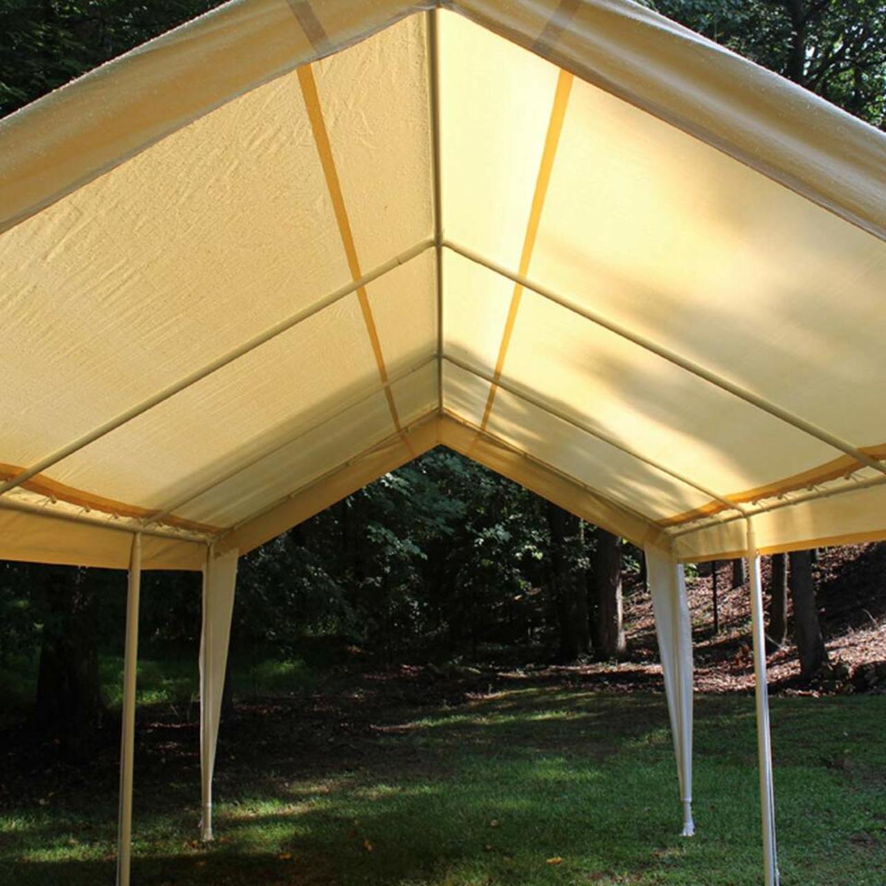 King Canopy  10' x 20' Tan and White Universal 8-Leg Canopy - C81020PCTW
