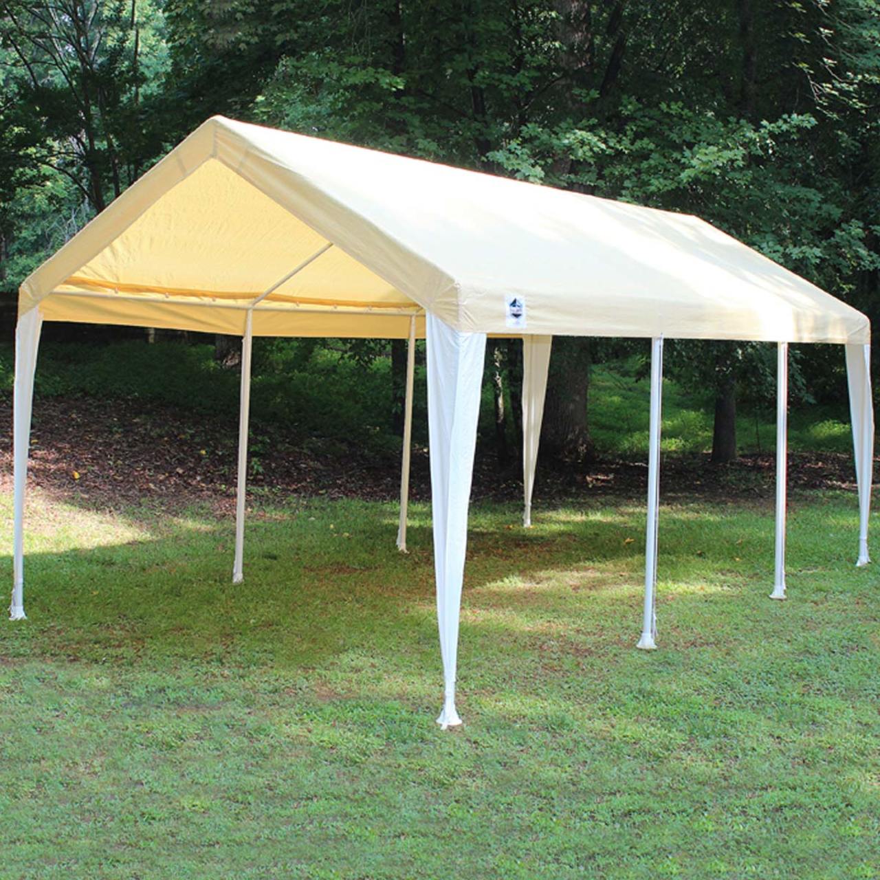 King Canopy  10' x 20' Tan and White 8 Leg Canopy