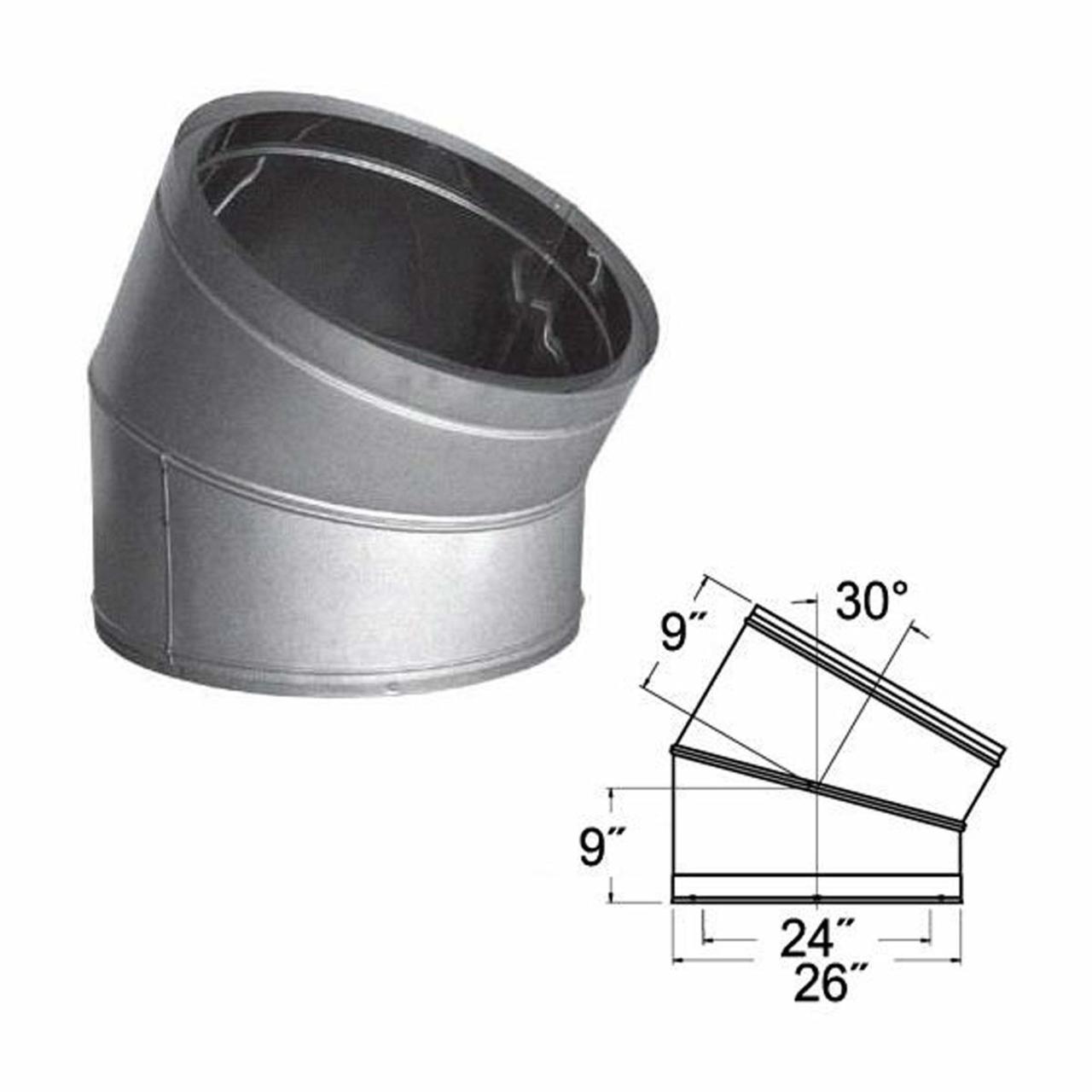 24'' DuraTech 30 Degree Galvanized Elbow - 24DT-E30