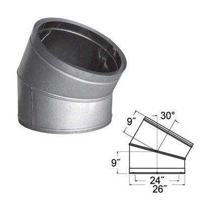 24'' DuraTech 30 Degree Galvanized Elbow - 24DT-E30