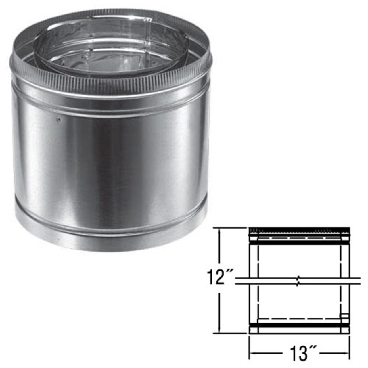 10" x 12" DuraChimney II Chimney Pipe - 10DCA-12