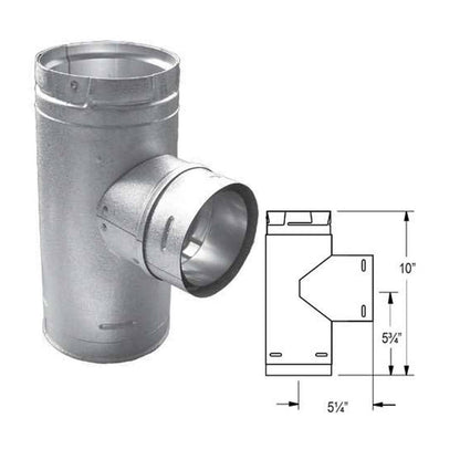 4" PelletVent Pro Galvalume Increaser Tee with Clean-Out Tee Cap - 4PVP-T3