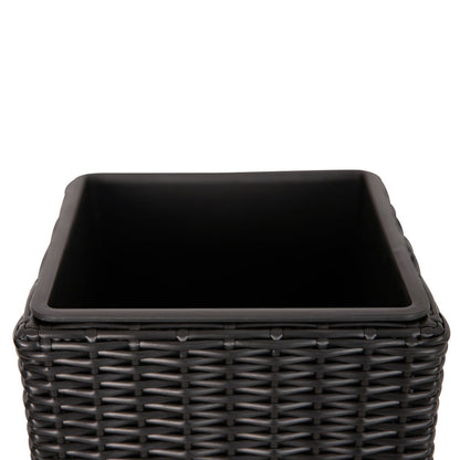 Fire Sense Sierra Square Wicker Planter 2-Piece Set Brown/Black - 66617-66618